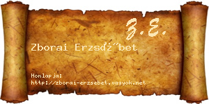 Zborai Erzsébet névjegykártya